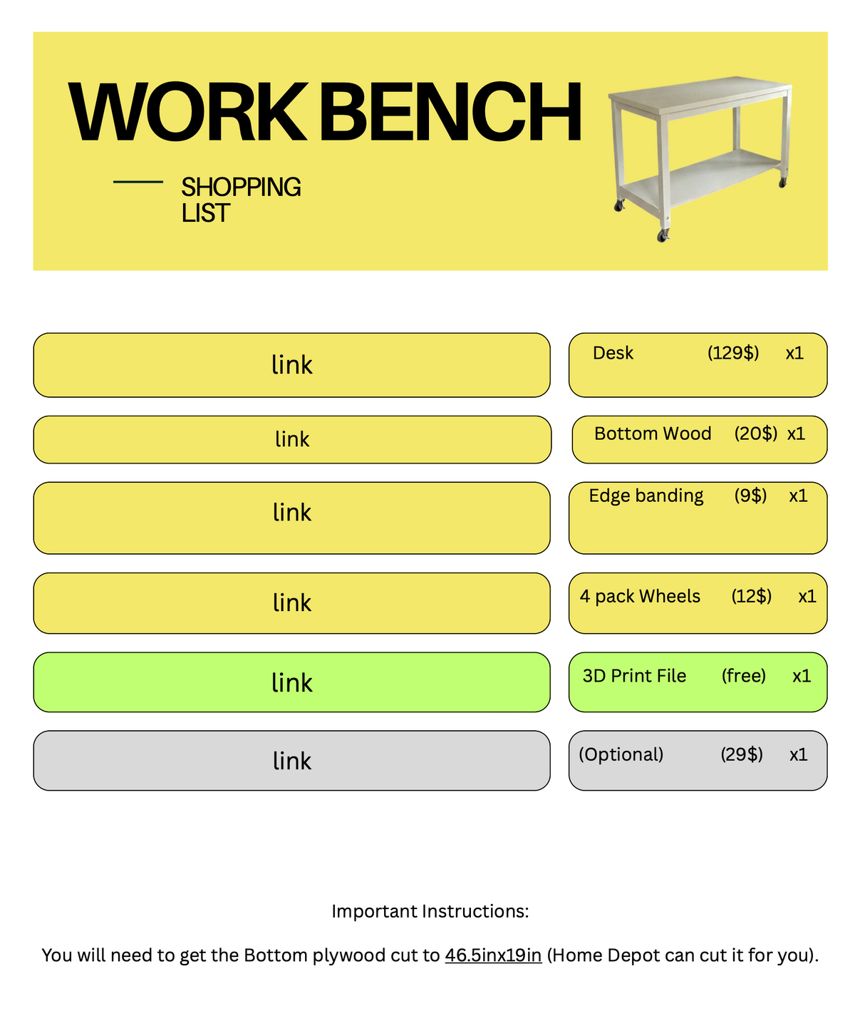 Work Bench - Build Plans